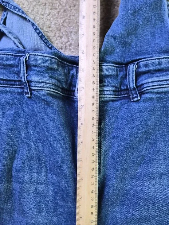 Free People Women's Flare Overalls Size 6 Denim Cottage Indie Wide Leg F858 - Picture 10 of 14